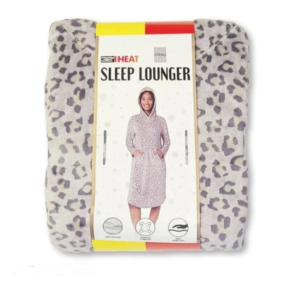 NWT 32 Degrees Women's Leopard Print Cozy Soft Velour Hooded Lounger - Picture 5 of 7